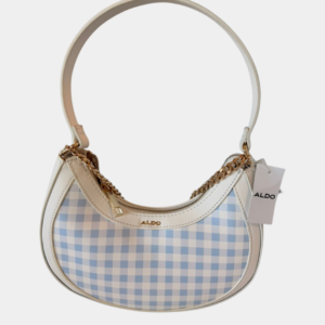 the "celeste" gingham crescent bag by aldo